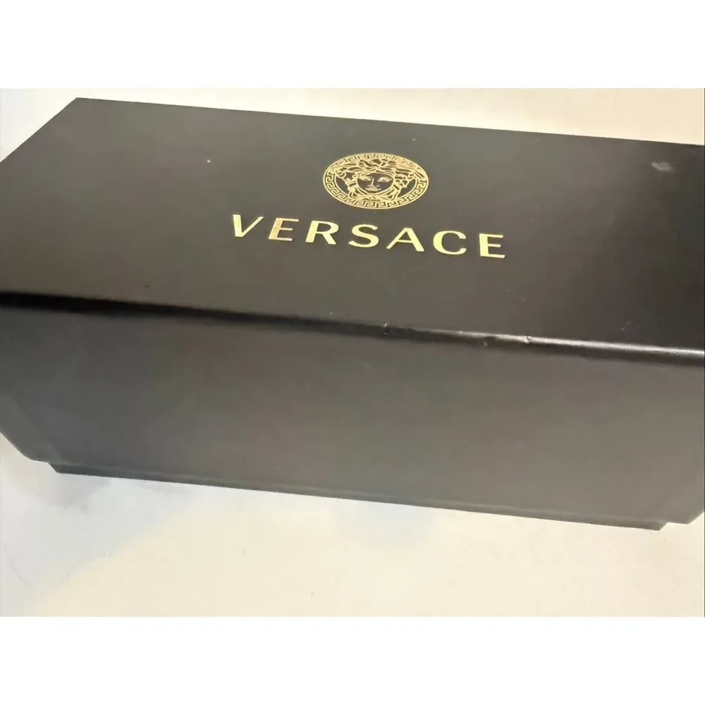 Versace Women's Acetate Polarized Sunglasses With Protective Case Black Gold NWT